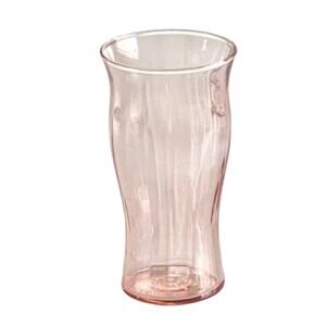 Vintage Pink Depression Glass Tumbler With Ribbing